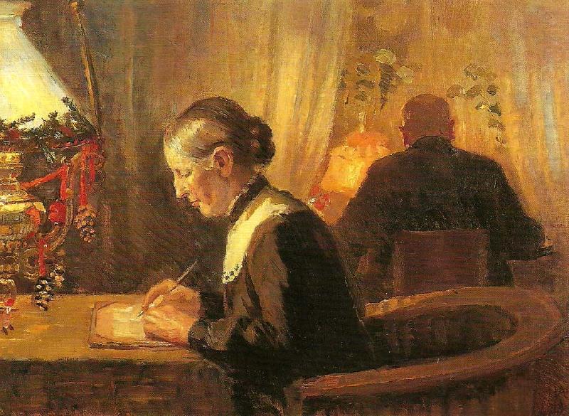 julebrevene skrives, helga ancher